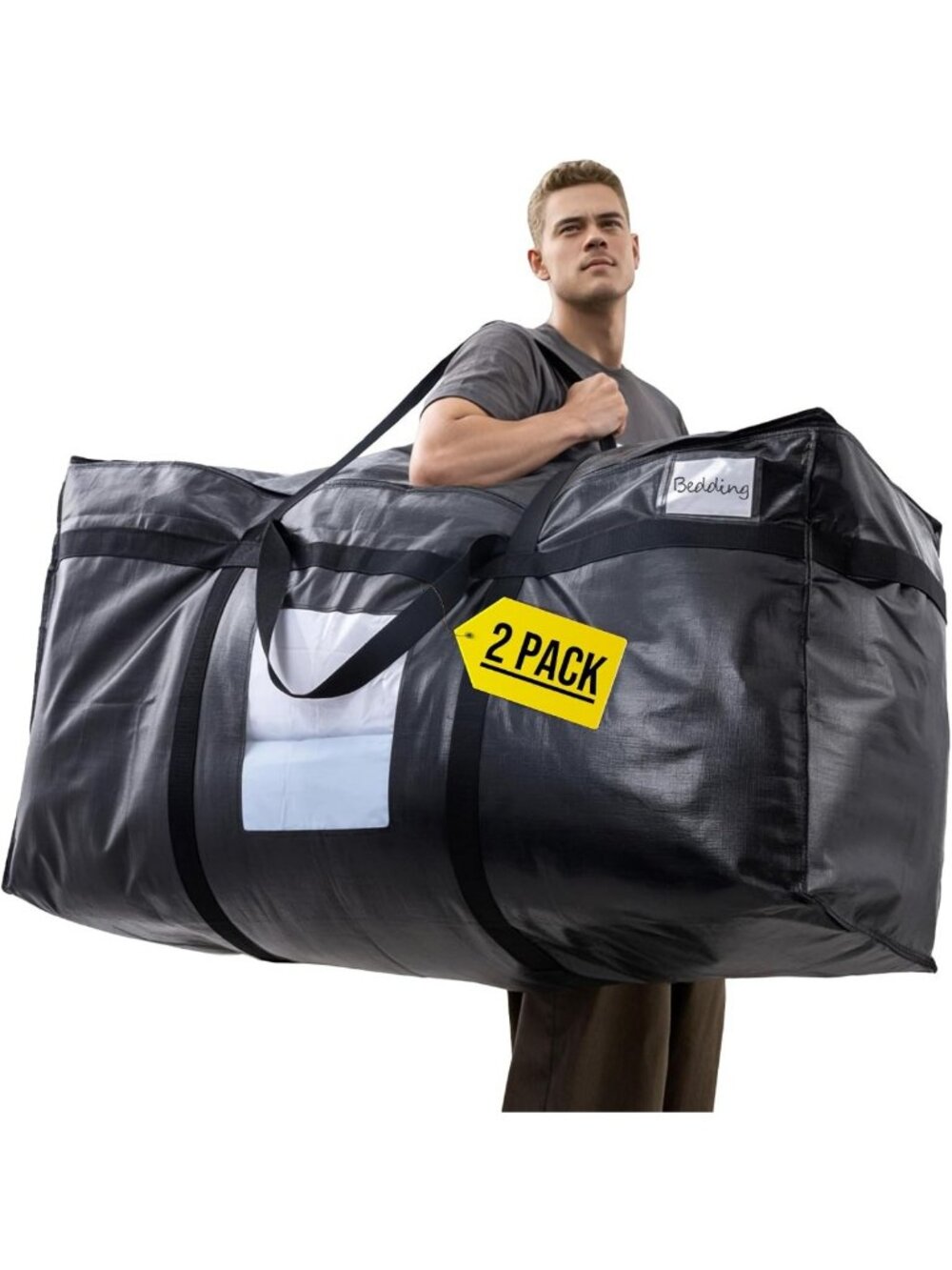 2 Pack Extra Large 69 Gallon Storage Bags with Clear Window - Durable